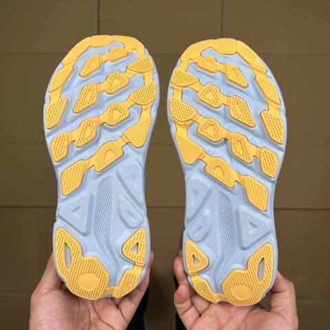 HOKA ONE ONE Clifton 9 Light Blue White Yellow Running Shoe Running Sneakers (BS-86862)