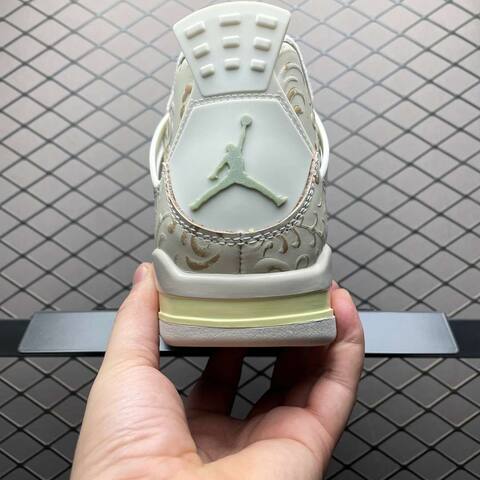 Jordan Air Jordan 4 Somos Eternos IM8116-047 Off White Gold Light Green Basketball Shoe (BS-87278)