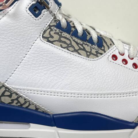 Jordan Air Jordan 3 True Blue 854262-106 White Blue Red Grey Basketball Shoe (BS-87338)