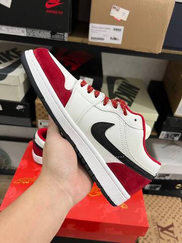 Jordan Air Jordan 1 Low DF61 9002 White Red Black Yellow EUR 40 Sneaker - Men's (BS-87227)