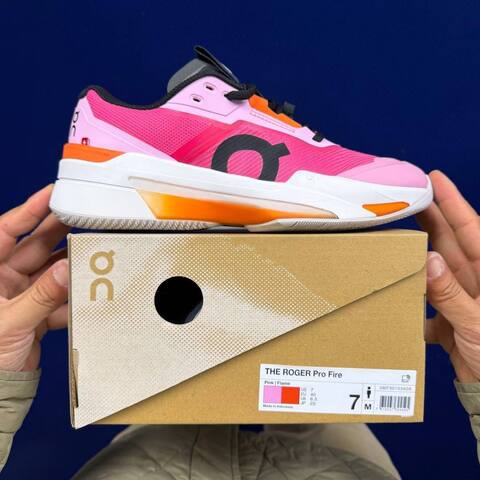 On Running The Roger Pro 7 MF30103606 Pink Orange Black White Tennis Shoe Casual Sneakers (BS-86755)