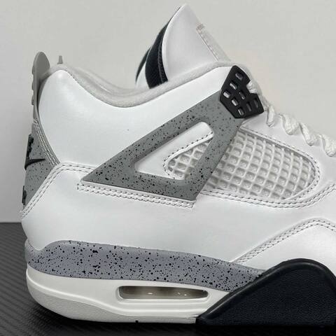Jordan Air Jordan 4 Retro White Cement FV5029-100 White Black Grey Basketball Shoe (BS-87273)