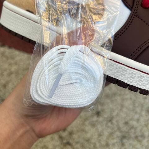 Jordan Air Jordan 1 Low SE IQ5321 121 Sail Hemp Chocolate White Red US 7 5 UK 6 5 BR 39 EUR 40 5 Cm 25 5 Sneaker - Unisex (BS-87241)