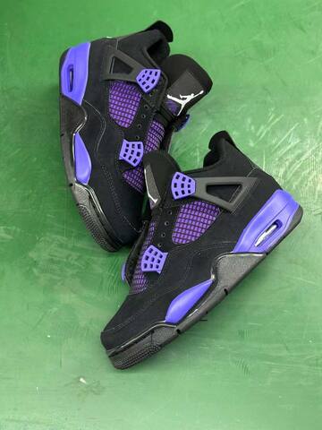 Jordan Air Jordan 4 Purple Thunder CT8527-018 Black Purple White US 8 5 Basketball Shoe (BS-87243)
