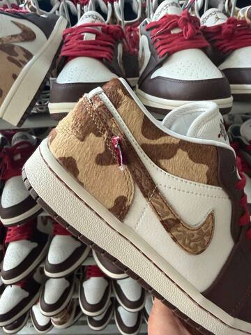Jordan Air Jordan 1 Low IQ5321-121 Sail Brown Red Tan EU 37 5-38 Sneaker - Women's (BS-87149)