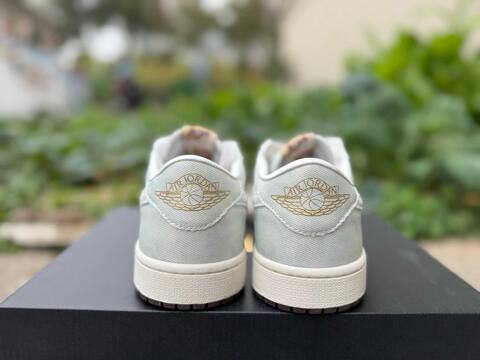 Jordan Air Jordan 1 Retro Low OG CNY IQ1108-011 Light Blue White Sail Brown Gold Sneaker (BS-87193)