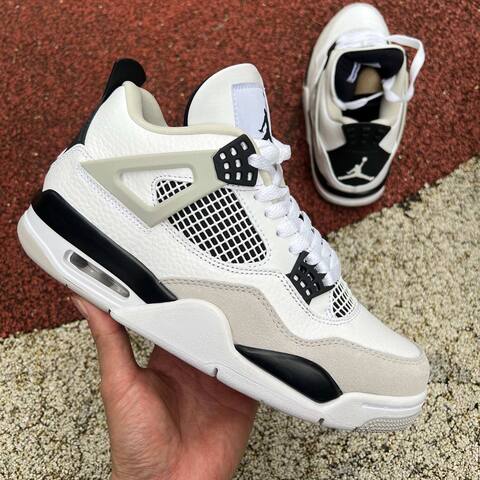 Jordan Air Jordan 4 408452-111 White Black Grey EU 36-47 5 Basketball Shoe - Unisex (BS-87256)