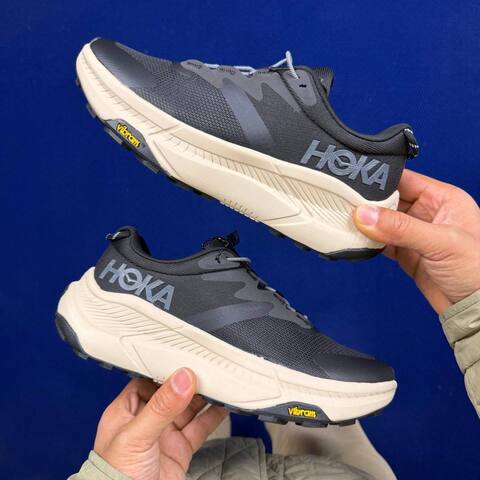 HOKA Transport Black Beige Grey Trail Shoe Trail Running Sneakers (BS-86838)