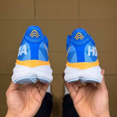 HOKA ONE ONE Clifton 9 Blue Orange White Light Blue Running Shoe Running Sneakers (BS-86867)