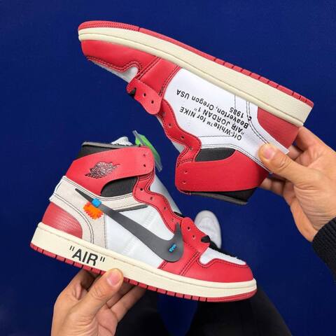 Jordan Air Jordan 1 High Off White Chicago AA3834-101 White Black Red EU 41 Basketball Shoe - Men's (BS-87143)
