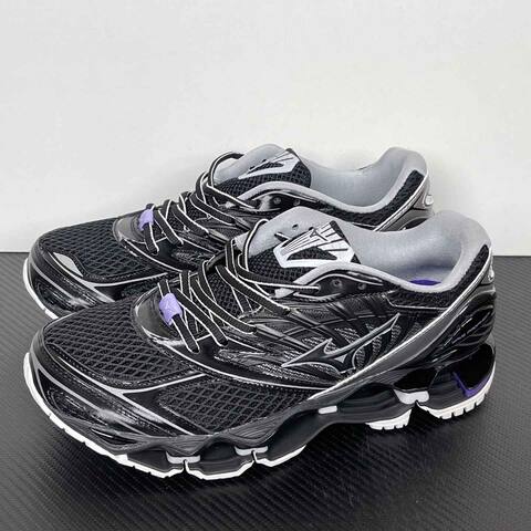 Mizuno Wave Prophecy LS Black Silver Purple White Running Shoe Running Sneakers (BS-86779)