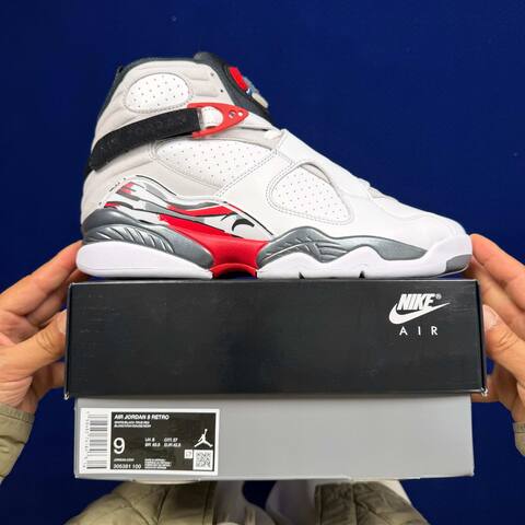 Jordan Air Jordan 8 Retro Bugs Bunny 305381 100 White Black Red Grey US 9 UK 8 EUR 42 5 Basketball Shoe - Men's (BS-87308)