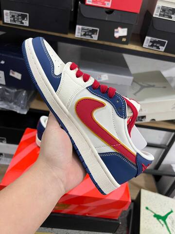 Jordan Air Jordan 1 Low Travis Scott CNY 2026 White Navy Red Gold Sneaker (BS-87214)