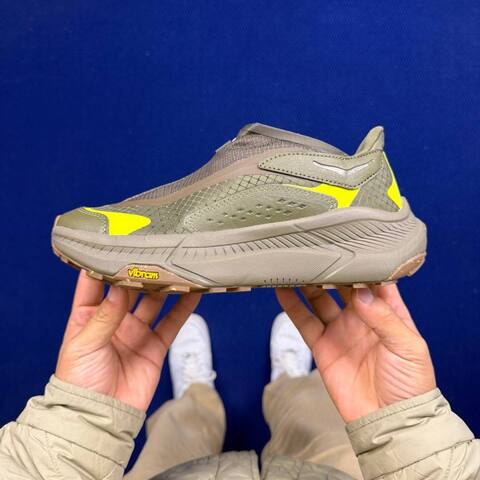 HOKA ONE ONE Project Transport Olive Neon Yellow Brown Trail Shoe Trail Running Sneakers (BS-86815)