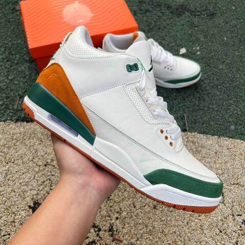 Jordan Air Jordan 3 Retro OG SP SoleFly Miami IF4491100 Sail Gorge Green Orange US 13 UK 12 BR 46 EUR 47 5 Cm 31 Basketball Shoe - Unisex (BS-87349)