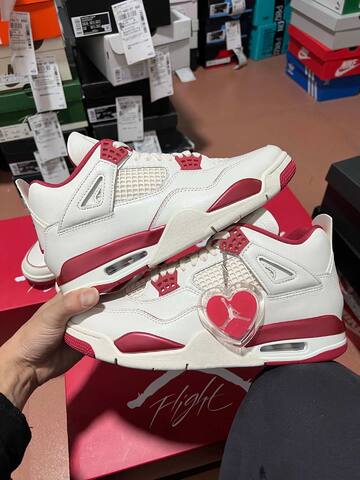 Jordan Air Jordan 4 Retro Valentines Day HV0823 108 Sail Sierra Red White Basketball Shoe (BS-87263)