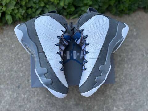 Jordan Air Jordan 9 Flint Grey HV4794-100 White French Blue Flint Grey Basketball Shoe (BS-87317)
