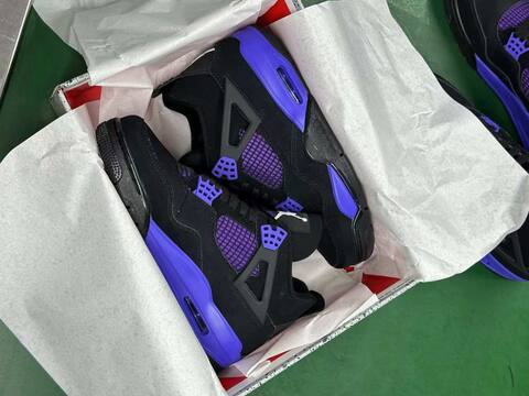 Jordan Air Jordan 4 Purple Thunder CT8527-018 Black Purple White US 8 5 Basketball Shoe (BS-87243)