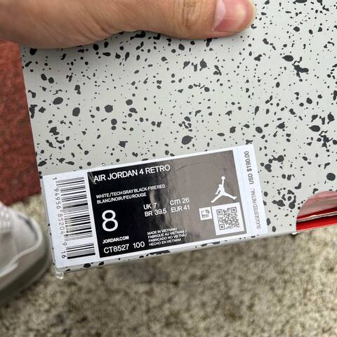 Jordan Air Jordan 4 CT8527-100 White Grey Black Basketball Shoe (BS-87257)