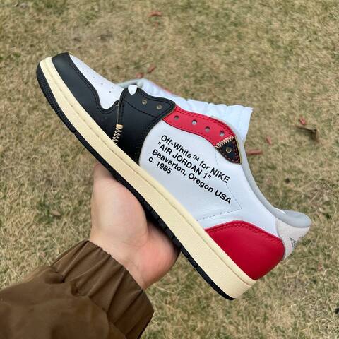 Jordan Air Jordan 1 Low OG SP XZ6868 005 White Red Tan Black Cream EU 42 Sneaker - Men's (BS-87231)