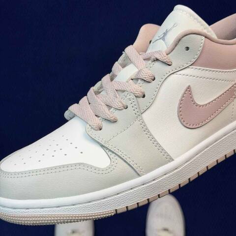 Jordan Air Jordan 1 Low DC0774-606 White Light Grey Light Pink Sneaker (BS-87155)