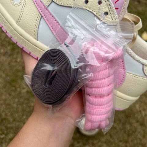 Jordan Air Jordan 1 Low OG SP Travis Scott IQ7604 100 Muslin Shy Pink Sail EU 42 Sneaker - Men's (BS-87154)