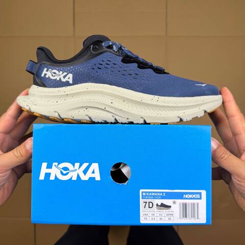 HOKA Kawana 2 Navy Blue Black White Gum Running Shoe Running Sneakers (BS-86920)