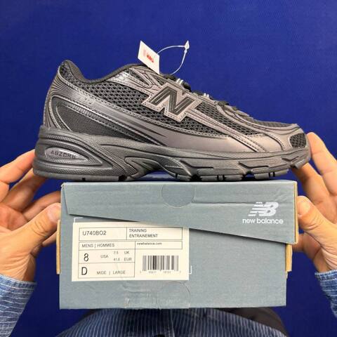 New Balance 740 U740BO2 Black Dark Gray USA 8 UK 7 5 EUR 41 5 Running Shoe - Men's (BS-87102)