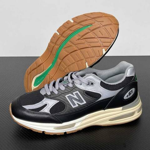 New Balance 991 V2 U991UT2 Black Silver Cream White Brown Sneaker (BS-87084)