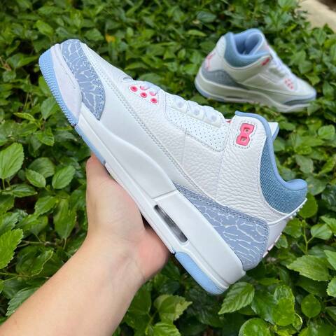 Jordan Air Jordan 3 Retro HQ0784-101 White Pink Blue EUR 41 Basketball Shoe - Men's (BS-87249)