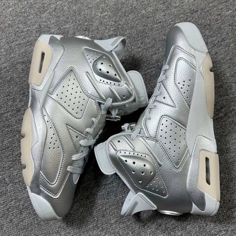 Jordan Air Jordan 6 IQ5135-001 Metallic Silver White Cream Basketball Shoe (BS-87298)