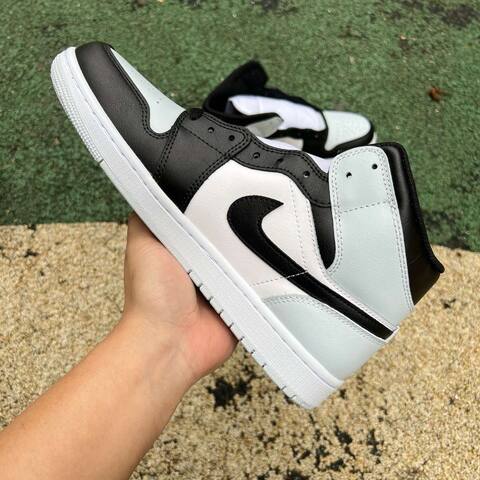 Jordan Air Jordan 1 Mid DQ8426 002 Black Squadron Blue Aura White EUR 43 Basketball Shoe - Men's (BS-87141)