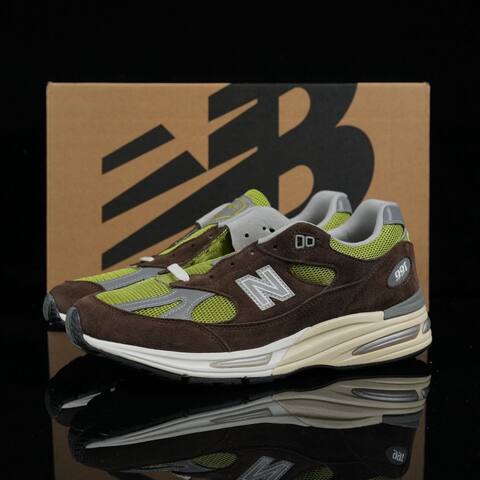 New Balance 991 V2 KITH x Danielle Cathari U991CK2 Brown Green Grey Cream White Sneaker (BS-87139)