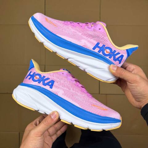 HOKA Clifton 9 Pink Blue White Yellow Orange Running Shoe Running Sneakers (BS-86868)