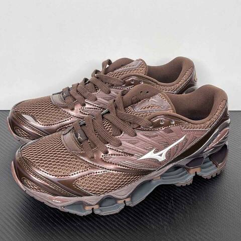 Mizuno Wave Prophecy LS A251105 Brown Metallic Bronze White Dark Gray Running Shoe Running Sneakers (BS-86778)