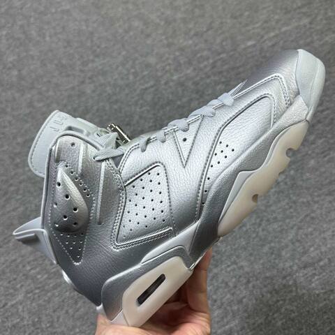 Jordan Air Jordan 6 IQ5135-001 Metallic Silver White Cream Basketball Shoe (BS-87298)