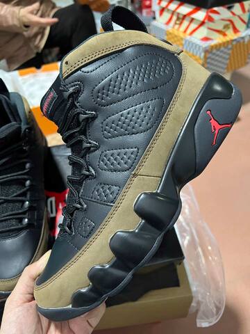 Jordan Air Jordan 9 Retro HV4794-030 Black True Red Light Olive US 10 5 EUR 44 5 Basketball Shoe - Men's (BS-87315)
