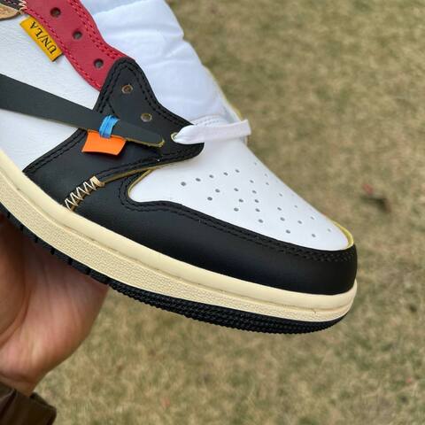 Jordan Air Jordan 1 Low OG SP XZ6868 005 White Red Tan Black Cream EU 42 Sneaker - Men's (BS-87231)