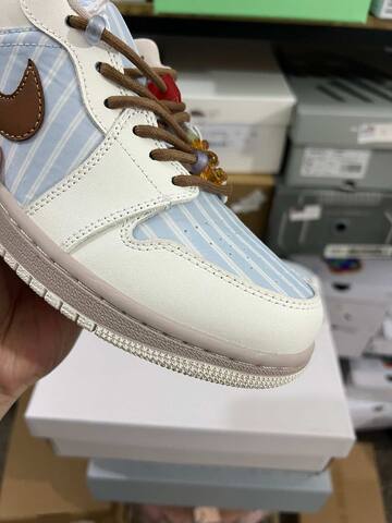 Jordan Air Jordan 1 Low IR7553 422 Hydrogen Blue Light British Tan White EU 40 Sneaker - Men's (BS-87151)