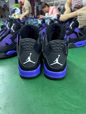Jordan Air Jordan 4 Purple Thunder CT8527-018 Black Purple White US 8 5 Basketball Shoe (BS-87243)