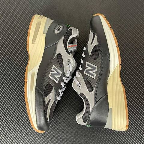 New Balance 991 V2 U991UT2 Black Silver Cream White Brown Sneaker (BS-87084)