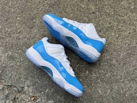 Jordan Air Jordan 11 Low FV5104-100 White University Blue Ice Blue Basketball Shoe (BS-87321)