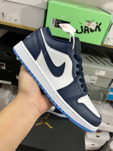 Jordan Air Jordan 1 Low 553558 404 Midnight Navy White University Blue EUR 40 Sneaker - Men's (BS-87152)