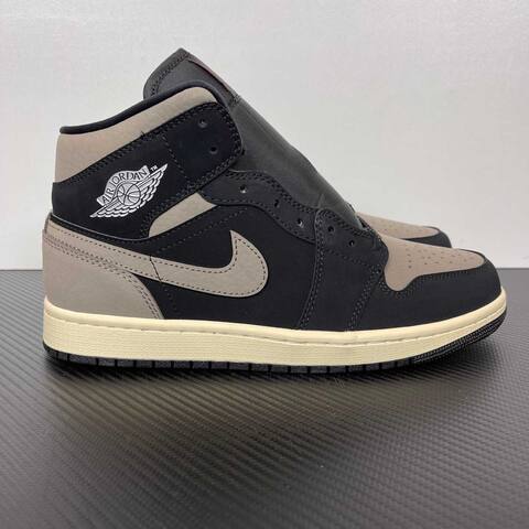 Jordan Air Jordan 1 Mid SE IB7110-002 Black Grey Cream White Sneaker (BS-87184)