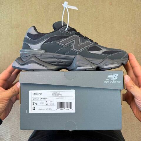 New Balance 9060 U906079E Black Dark Gray EU 42 Sneaker - Men's (BS-87126)
