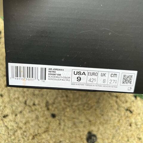 Jordan Air Jordan 5 Retro DD0587-008 Black Multi Color EU 42 5 Basketball Shoe - Men's (BS-87287)
