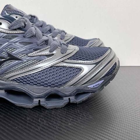 Mizuno Wave Prophecy LS D1d A251104 Navy Blue Silver Black Running Shoe Running Sneakers (BS-86782)