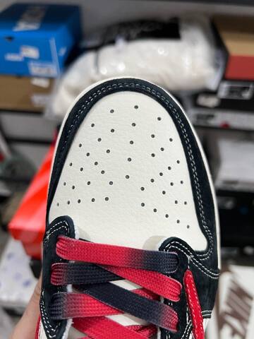 Jordan Air Jordan 1 Low Travis Scott FC1688-253 Sail Red Black White Sneaker (BS-87229)