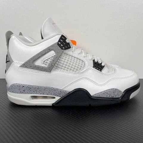 Jordan Air Jordan 4 Retro White Cement FV5029-100 White Black Grey Basketball Shoe (BS-87273)