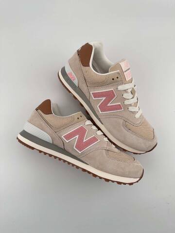 New Balance 574 ML574BCA Beige Pink Brown White Grey Sneaker (BS-87076)